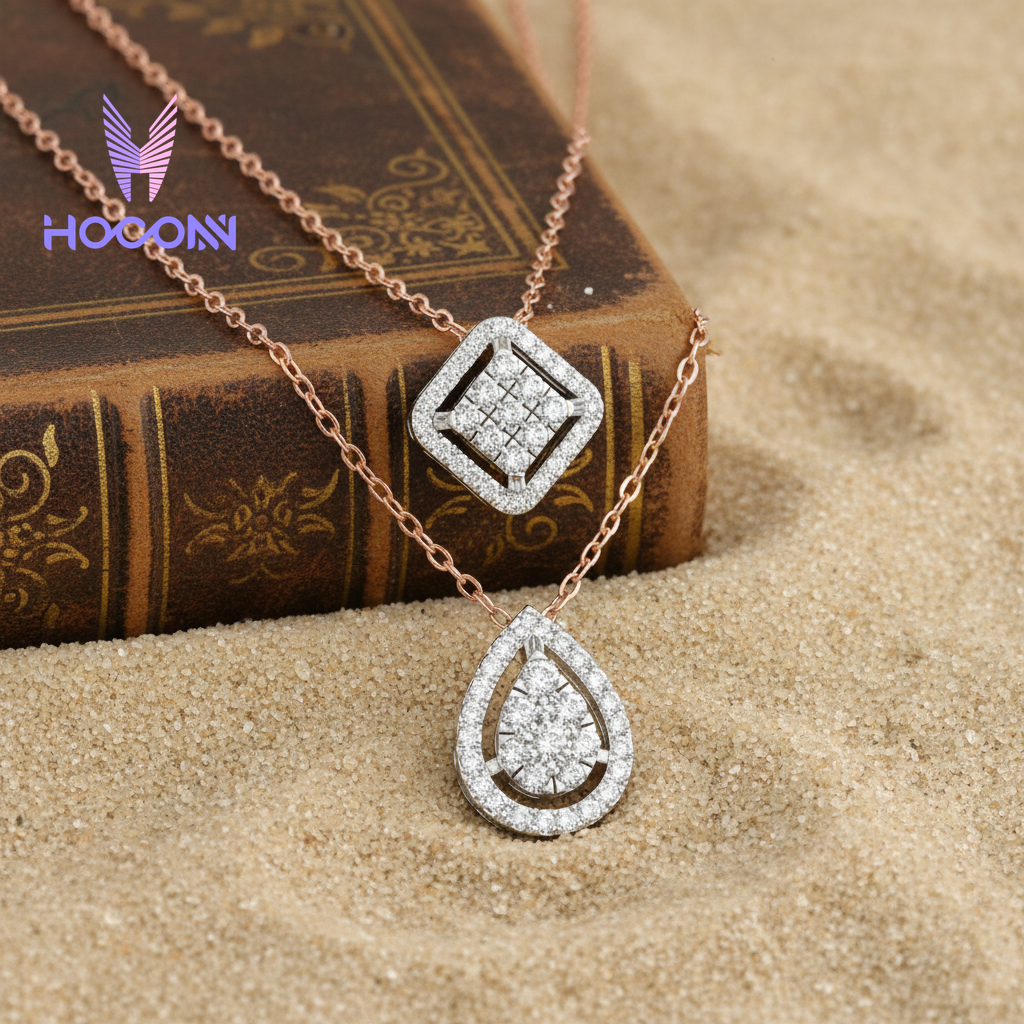 Dual Grace 925 Silver Diamond Pendant