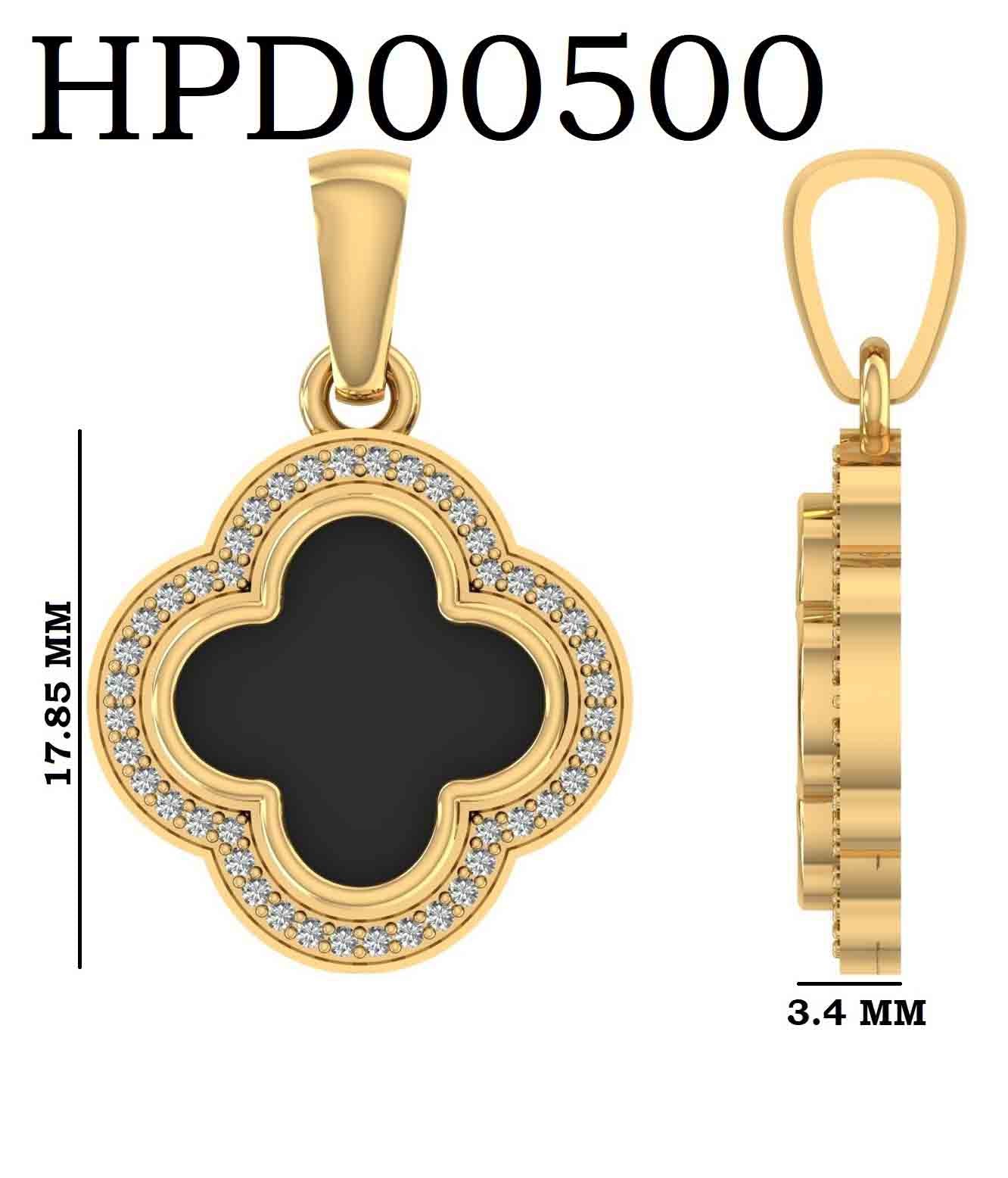 Gold Plated Lucky Clover 925 Silver Diamond Pendant