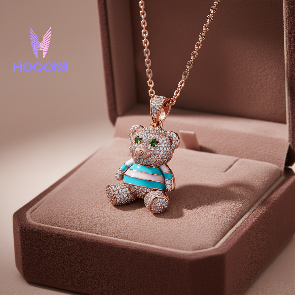925 Silver Diamond Teddy Silver Pendant