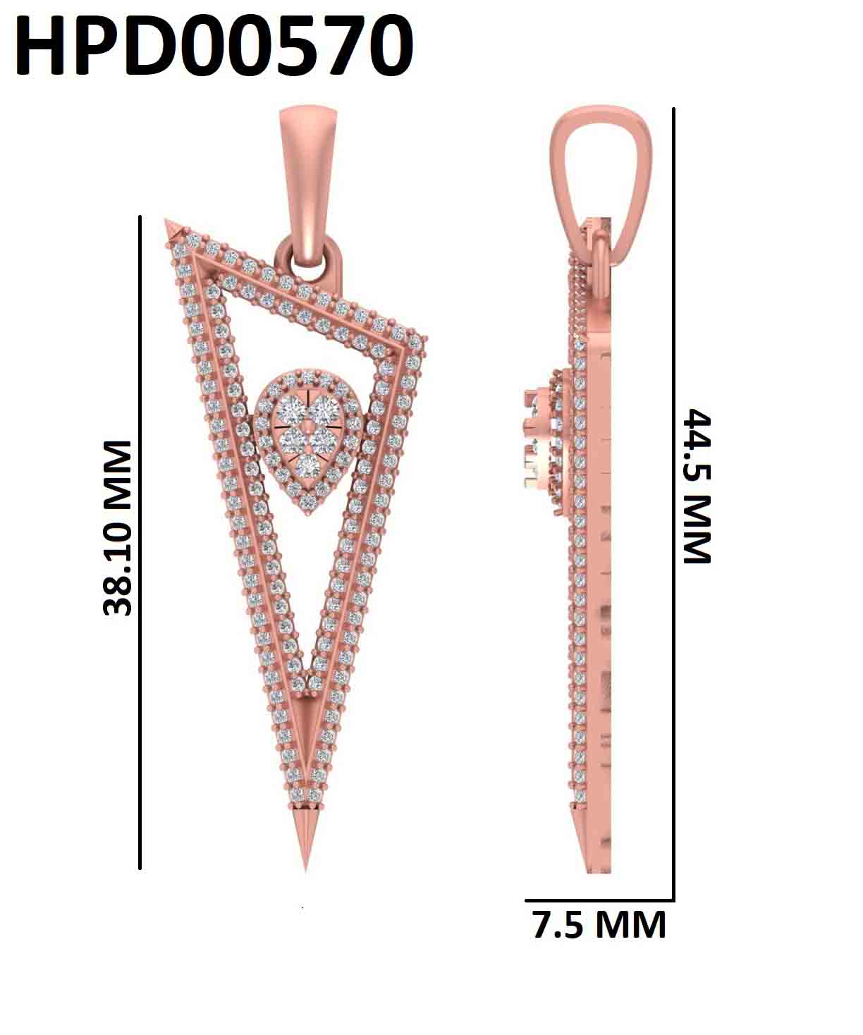925 Silver Bold Geometry Diamond Pendant