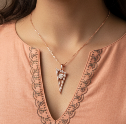 925 Silver Bold Geometry Diamond Pendant