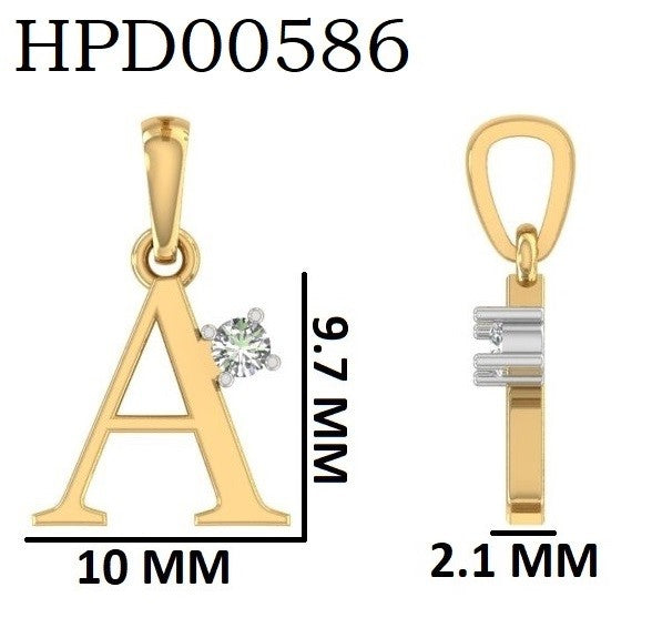 Classic Letter A Silver Pendant