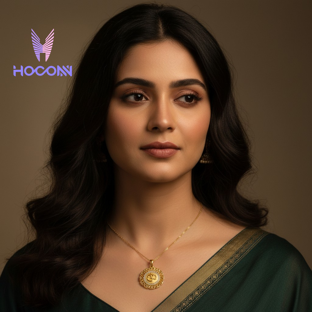 Om Mandala Diamond Silver Pendant