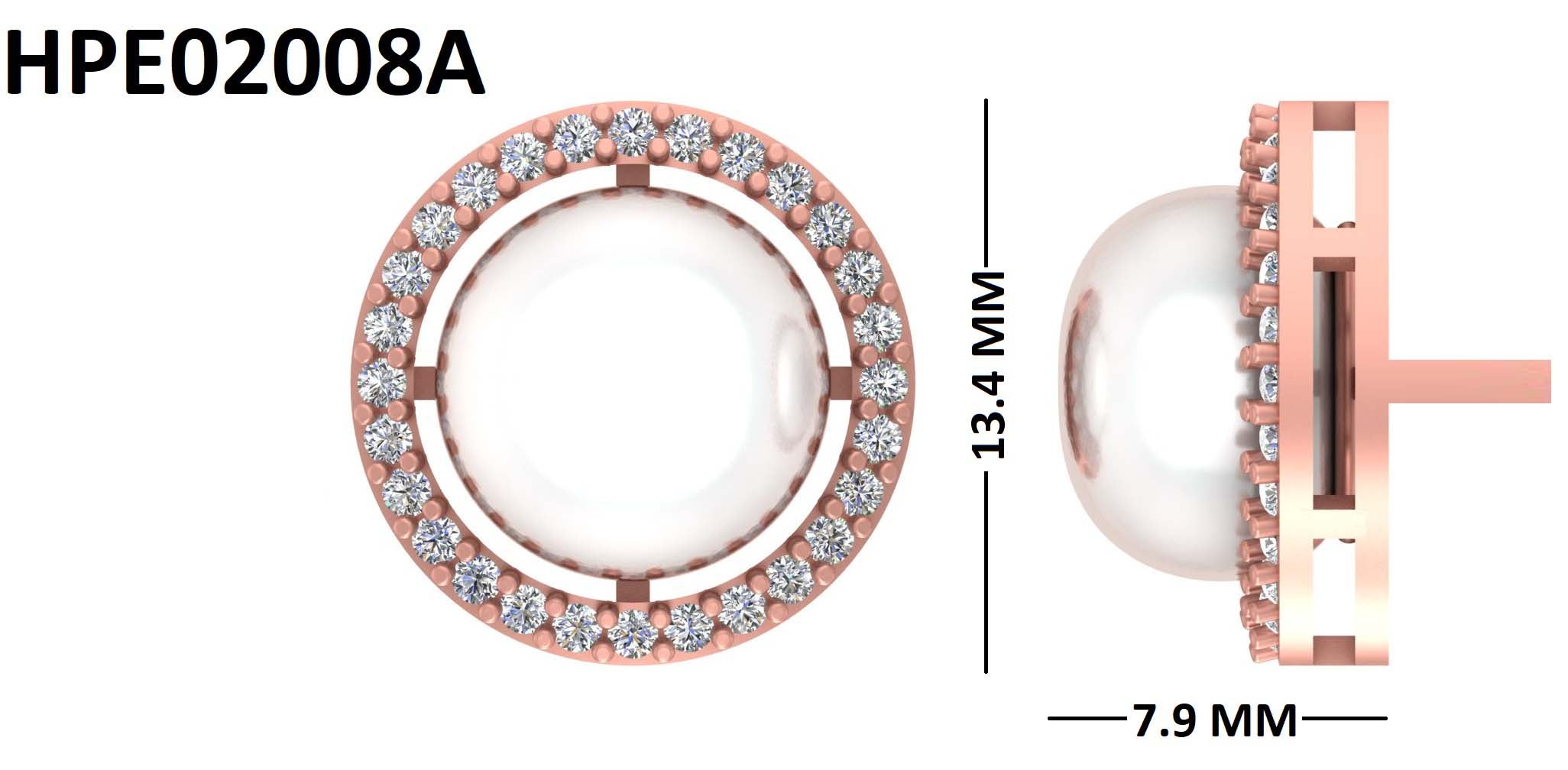 Diamond Halo Pearl 925 Silver Earrings