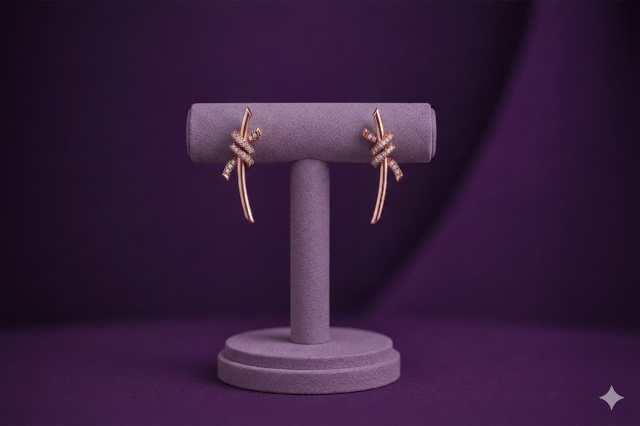 Knot Drop 925 Silver Earrings