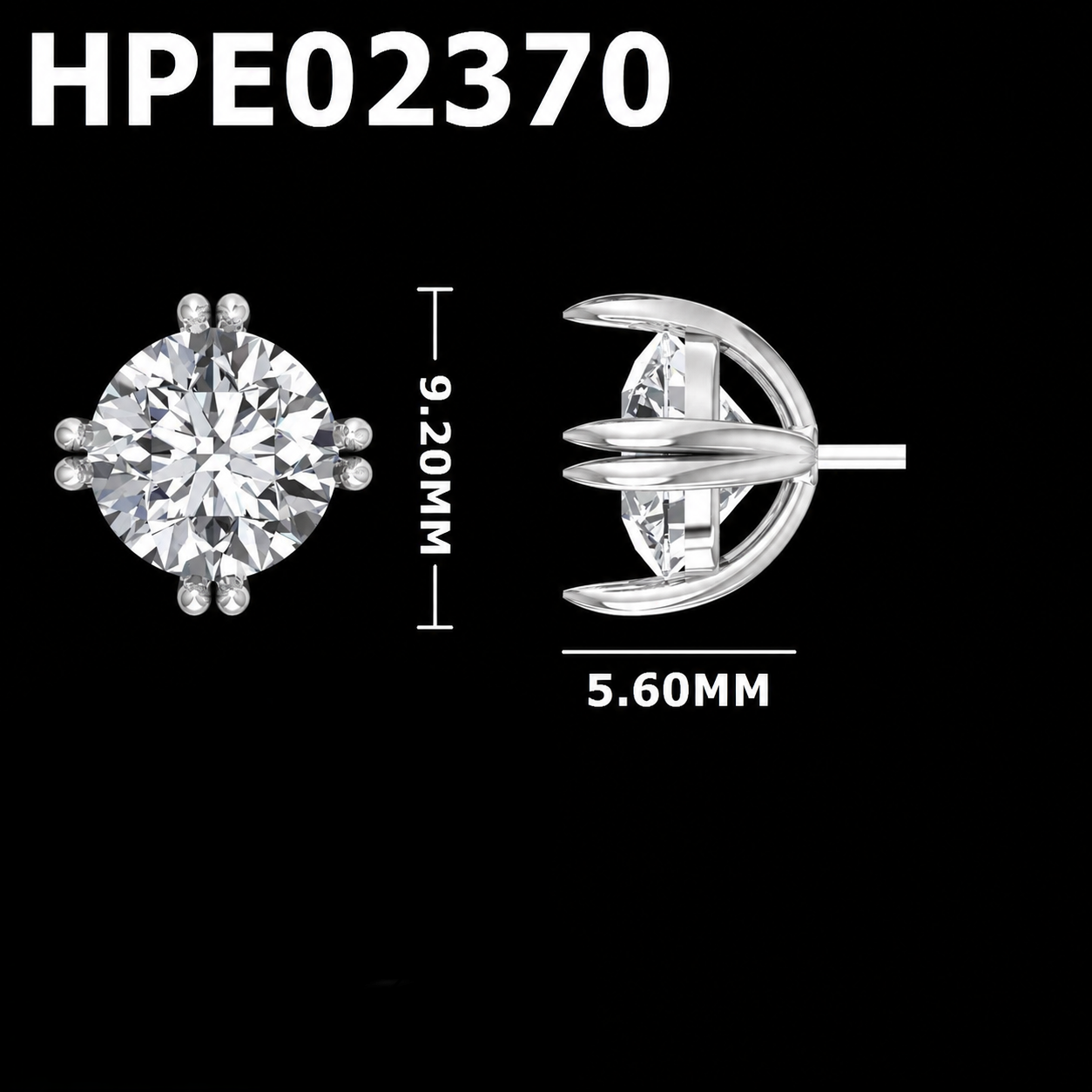 Diamond 925 Silver Stud Earrings