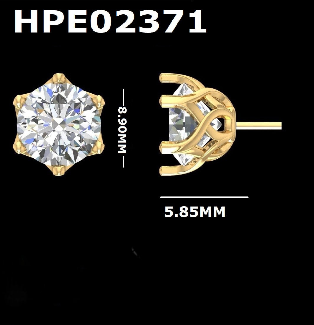 Crown Setting 925 Silver Stud Earrings