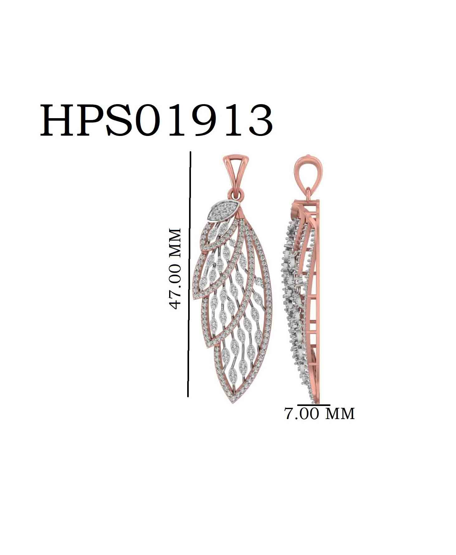 Elegant Leaf Lattice Diamond  Silver Pendant