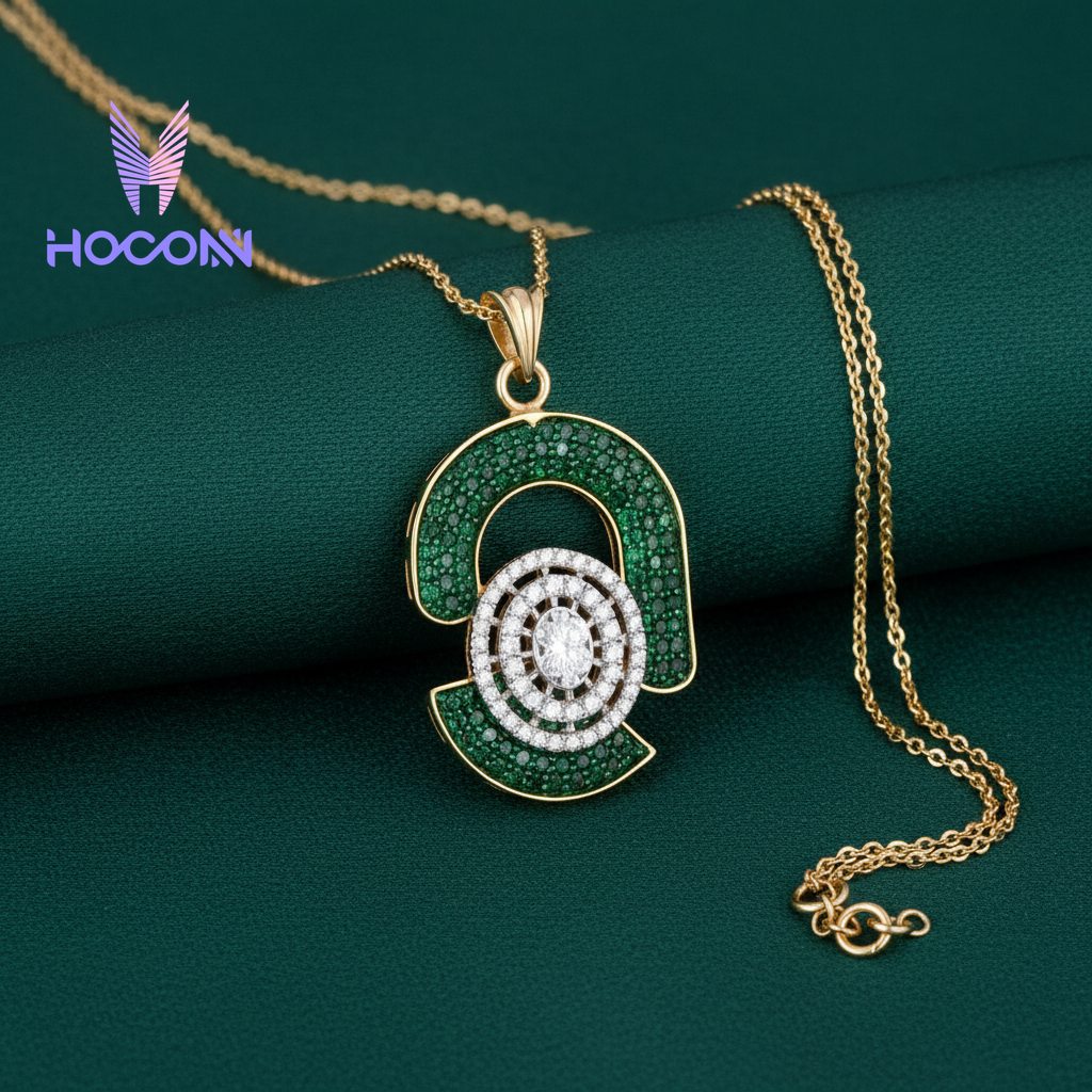 925 Silver Luxe Green Stone Pendant