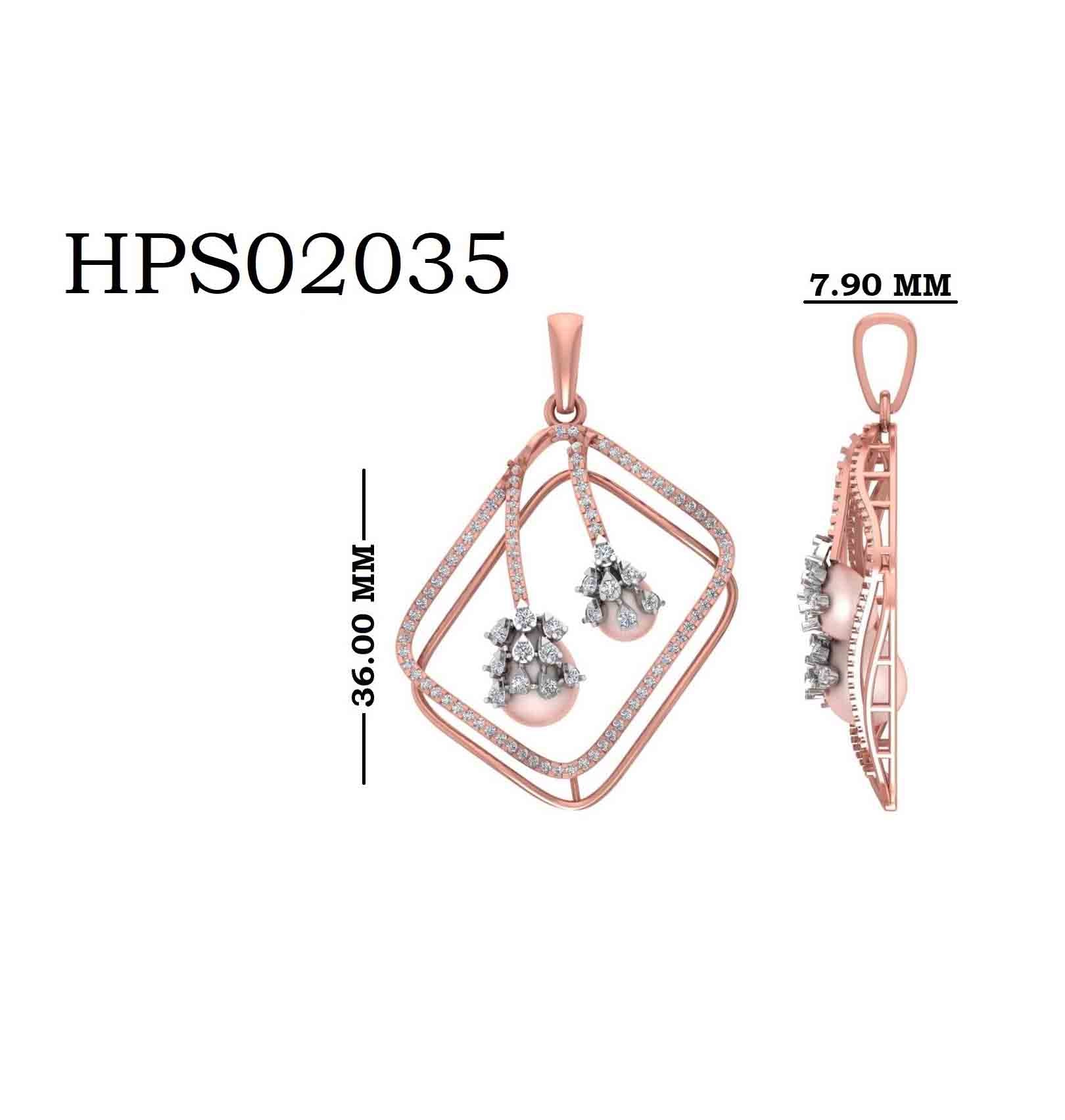 Graceful Pearl Drop Diamond Silver Pendant
