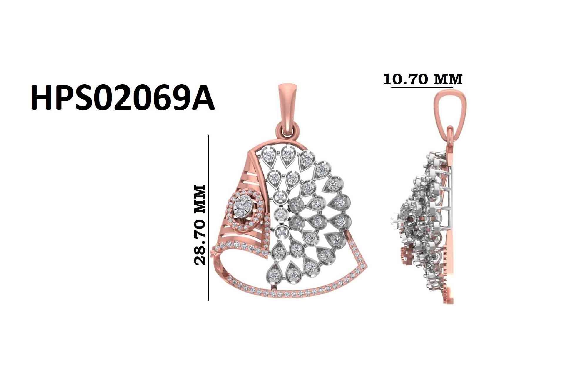 Couture Asymmetric Diamond Pendant | 925 Silver
