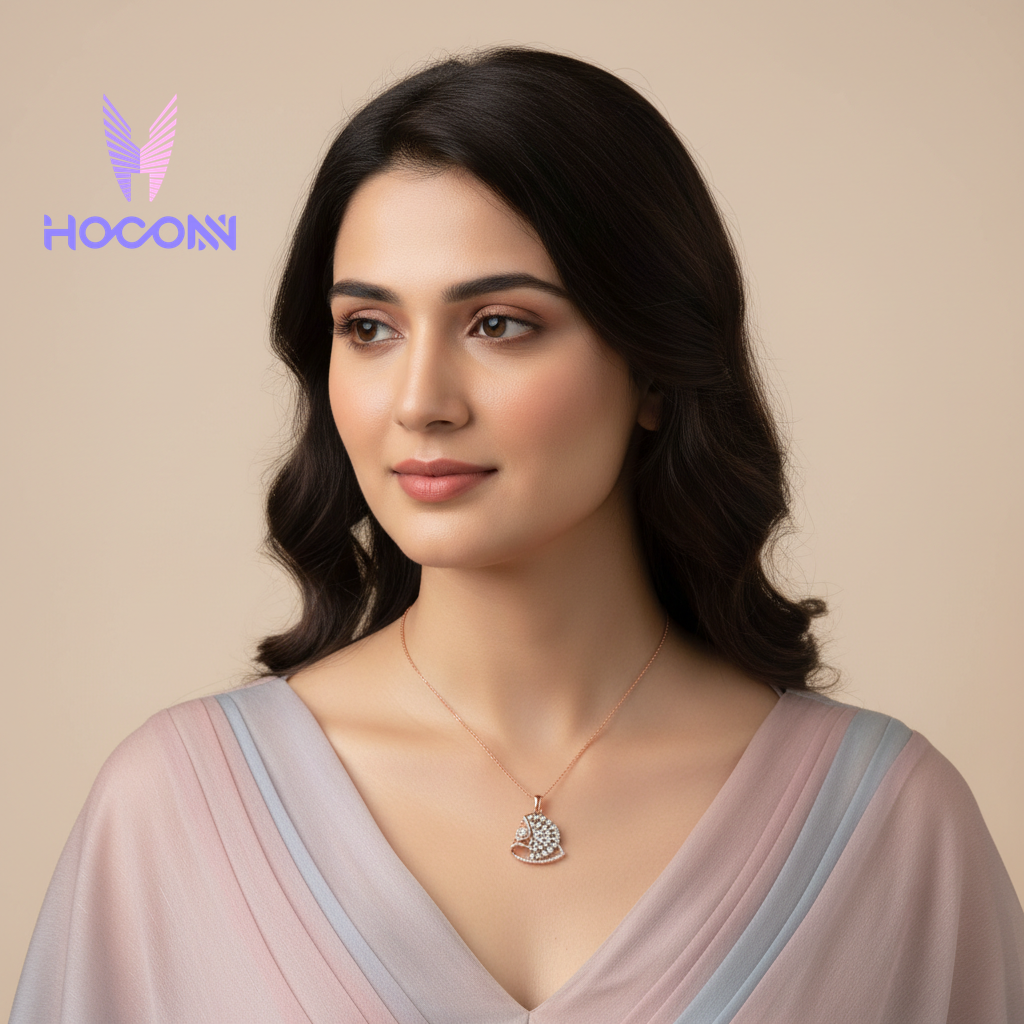 Couture Asymmetric Diamond Pendant | 925 Silver