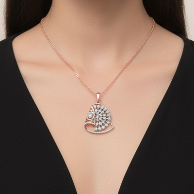 Couture Asymmetric Diamond Pendant | 925 Silver