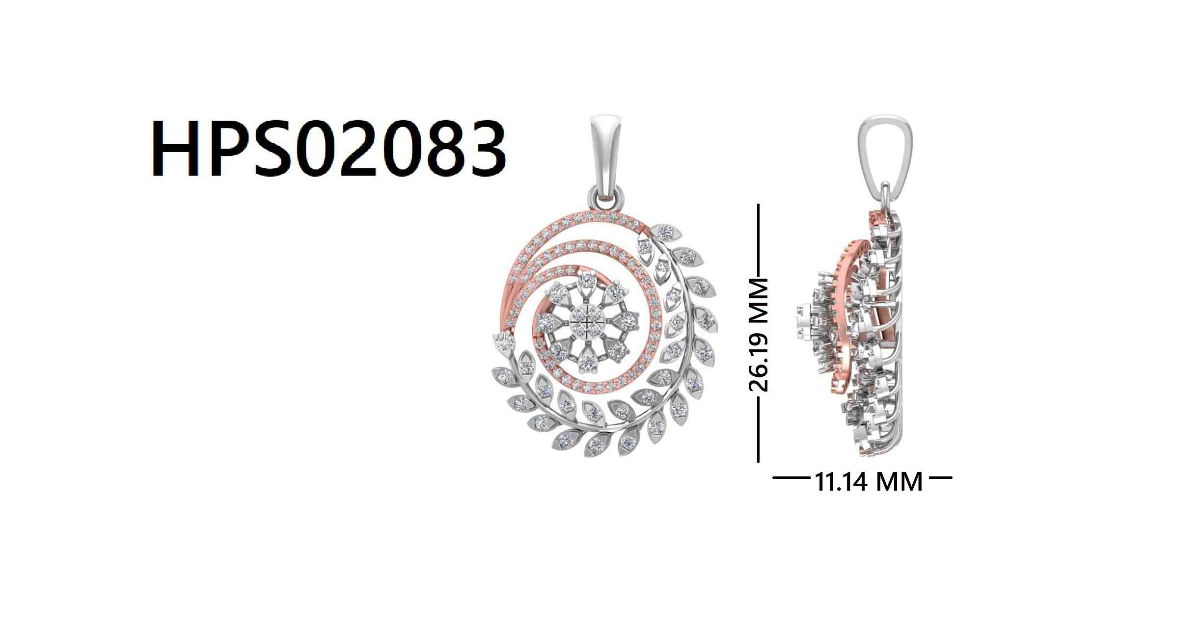Leafy Vein Diamond Silver Pendant