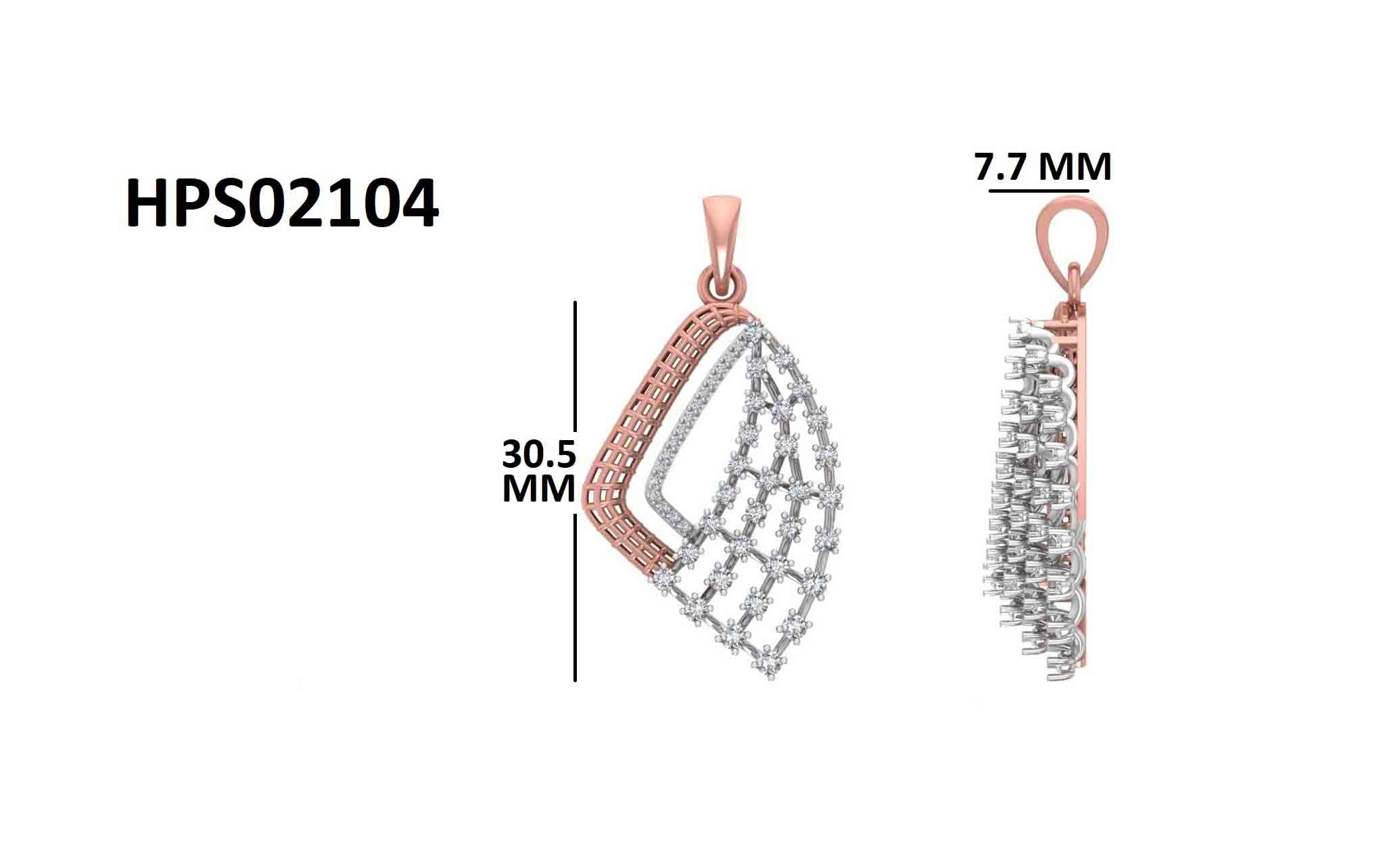 925 Silver Modern Lattice Diamond Pendant
