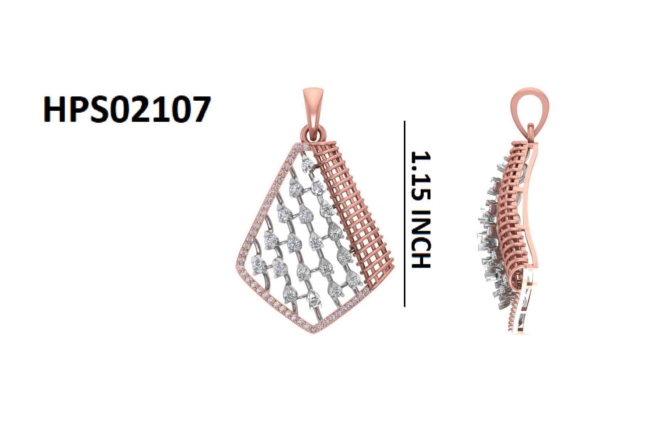 Open Frame Geometric 925 Silver Diamond Pendant