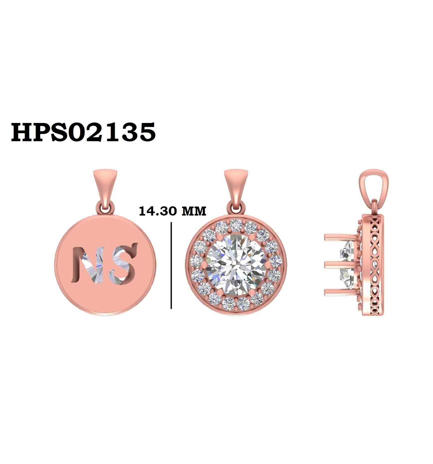 Rose Gold Plated Halo Diamond 925 Silver Pendant