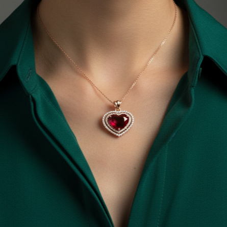 Rubina Grace 925 Silver Pendant with Rose Gold Plating