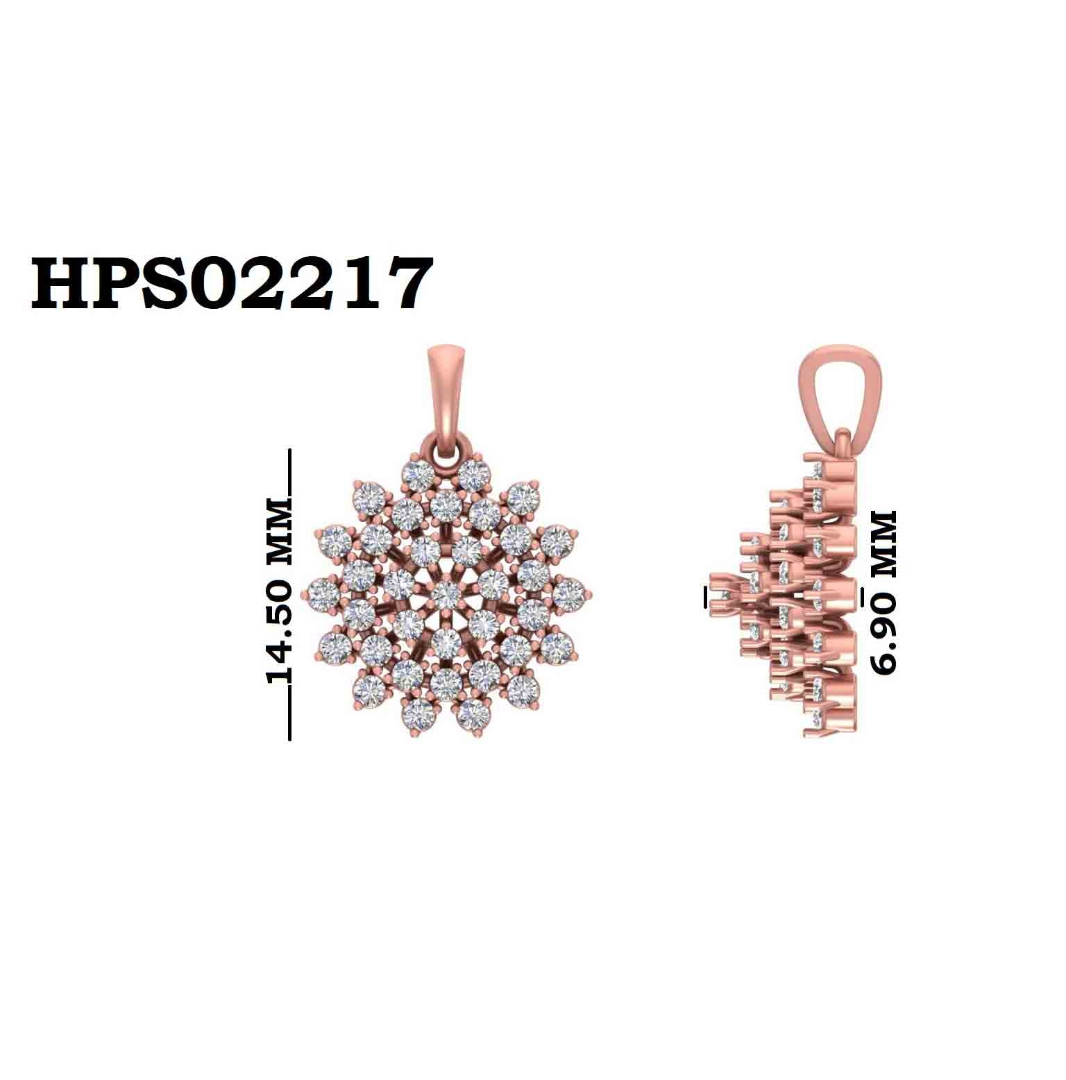 925 Silver Floral Diamond Cluster Pendant