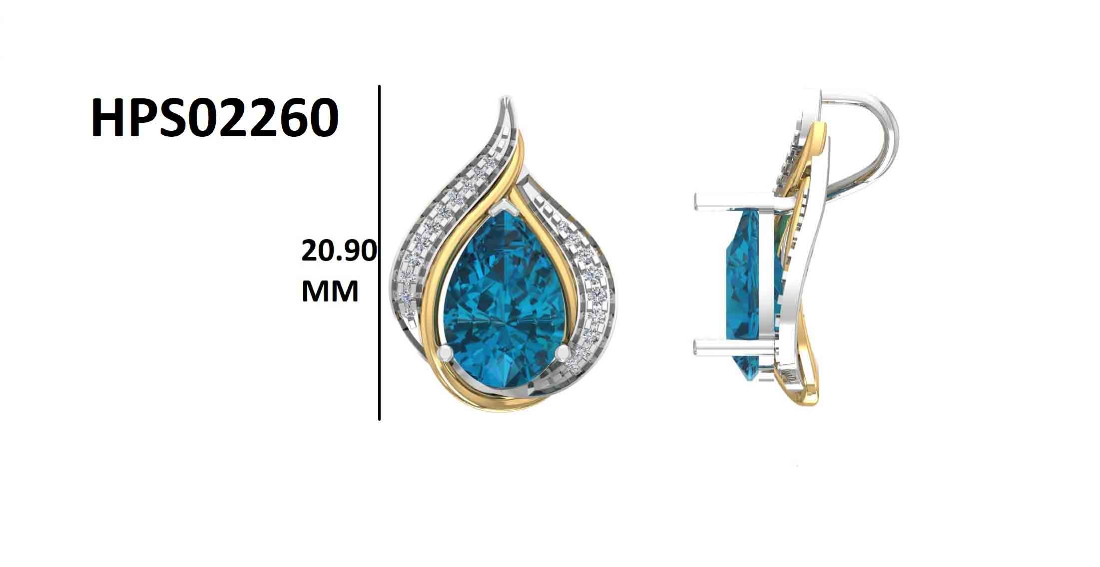 925 Silver Ocean Drop Inspired Gem Pendant