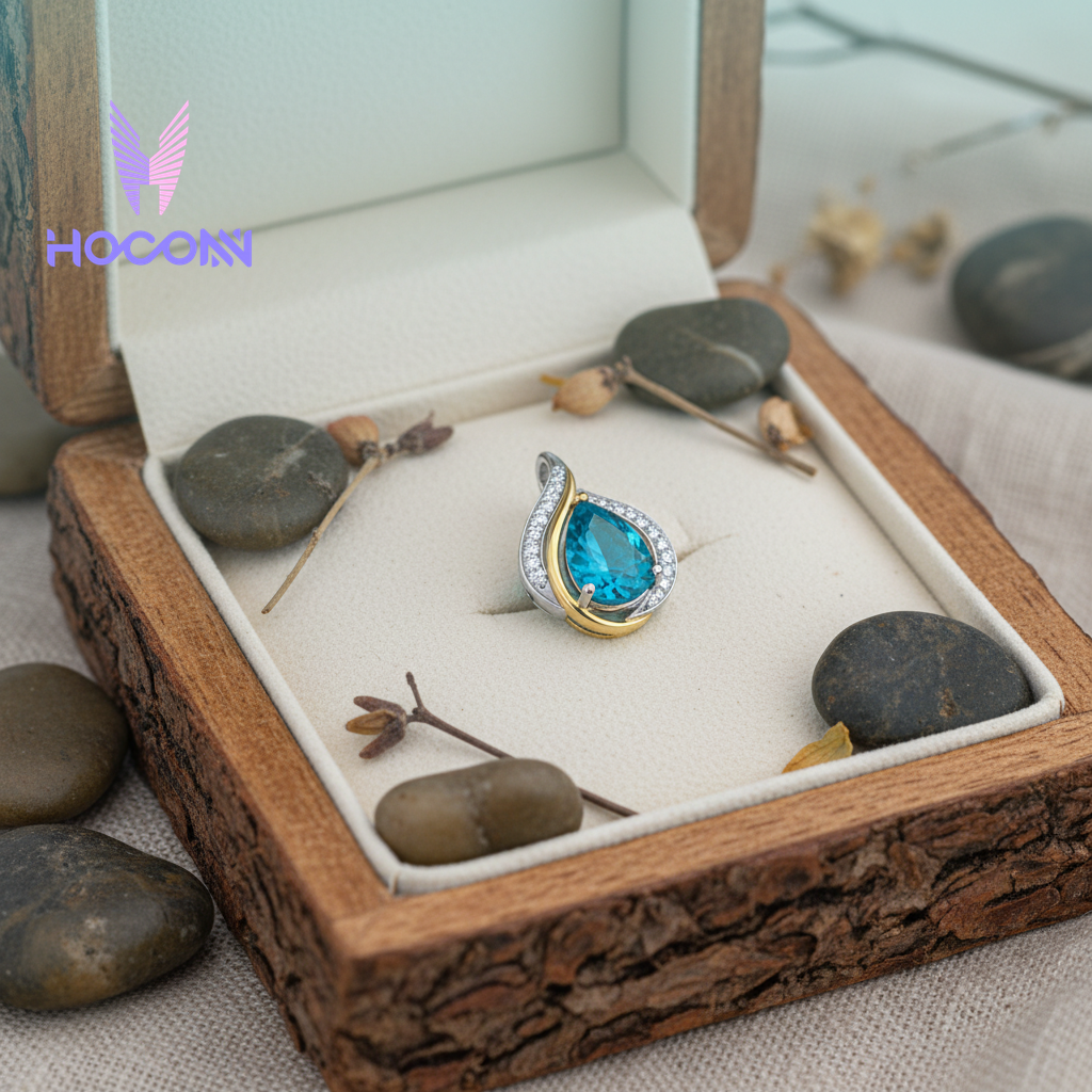 925 Silver Ocean Drop Inspired Gem Pendant