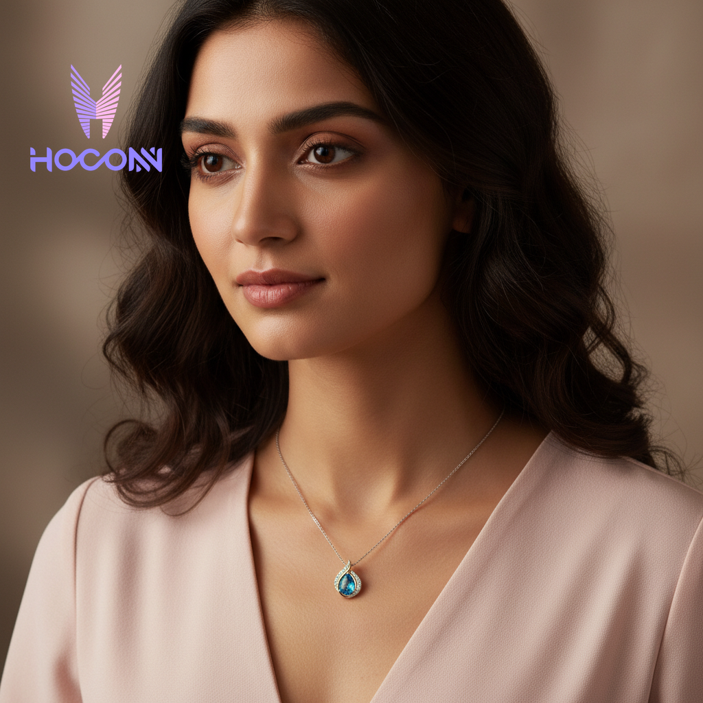 925 Silver Ocean Drop Inspired Gem Pendant