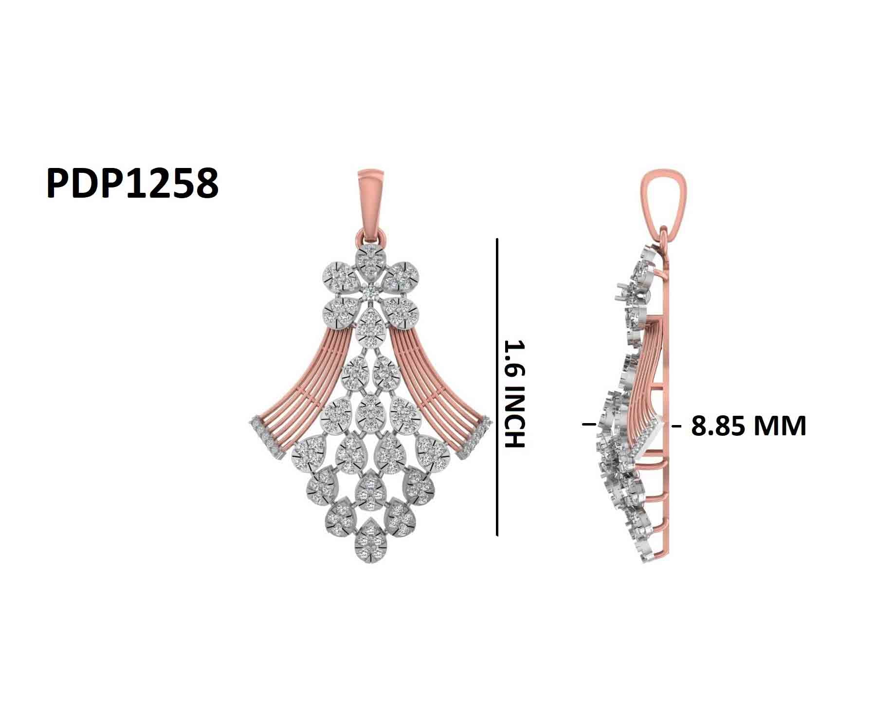 Cascading Pear Diamond 925 Silver Pendant