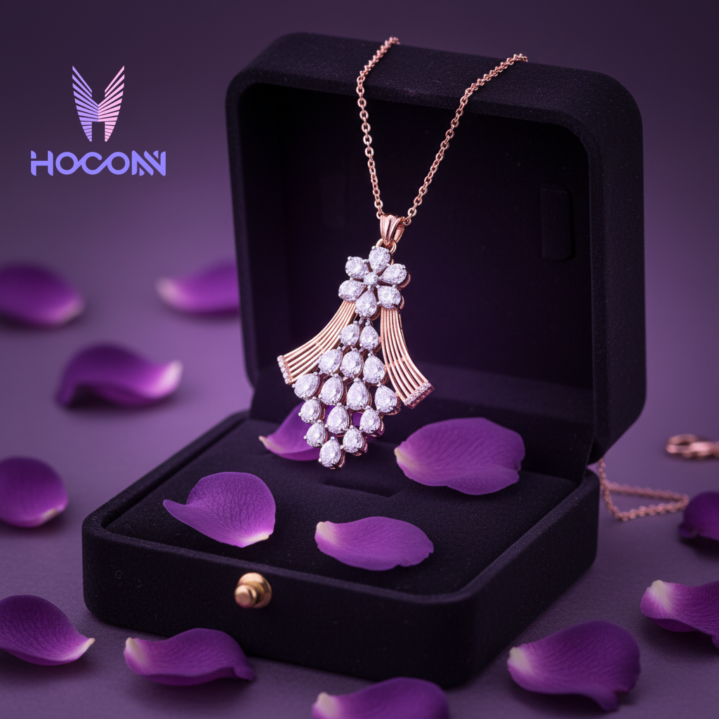 Cascading Pear Diamond 925 Silver Pendant