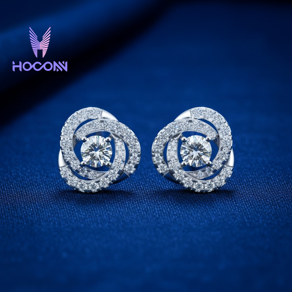 Triple-Orbital Solitaire 925 Silver Earrings