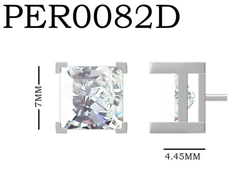 Square Solitaire 925 Silver Stud Earrings