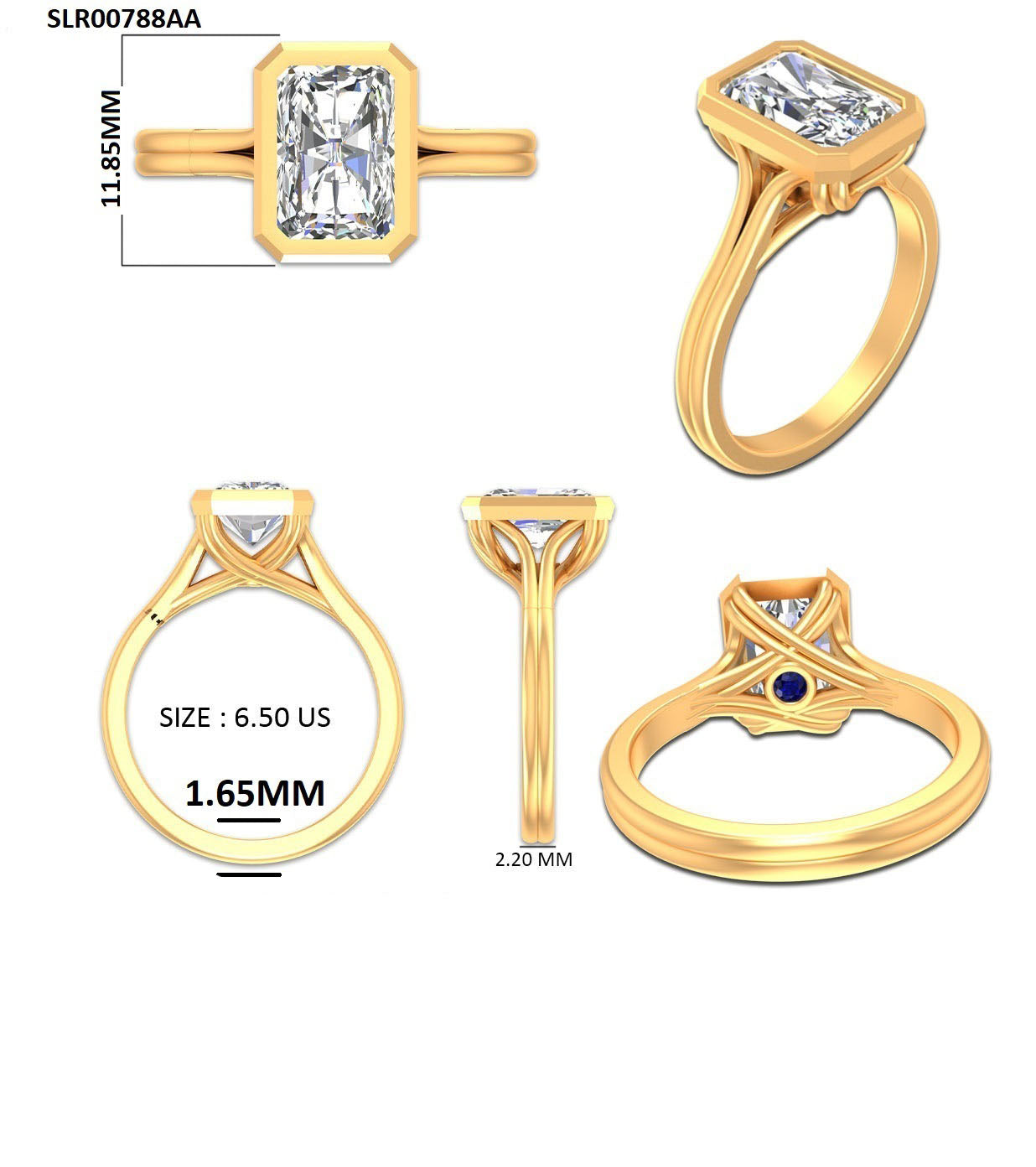 Elegant Bezel Diamond Solitaire Silver Ring