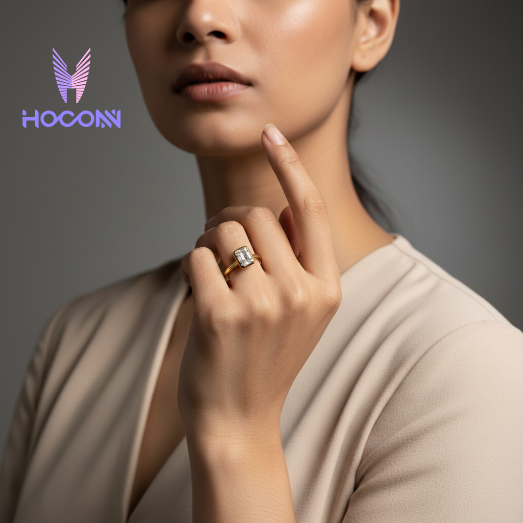 Elegant Bezel Diamond Solitaire Silver Ring