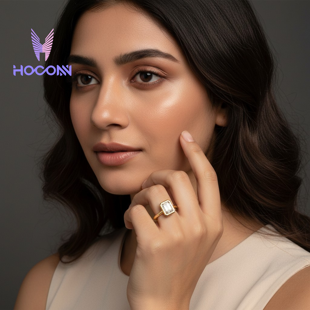 Elegant Bezel Diamond Solitaire Silver Ring