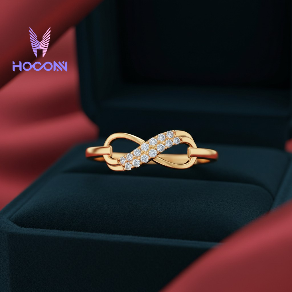 Minimalist Infinity Diamond Silver Ring