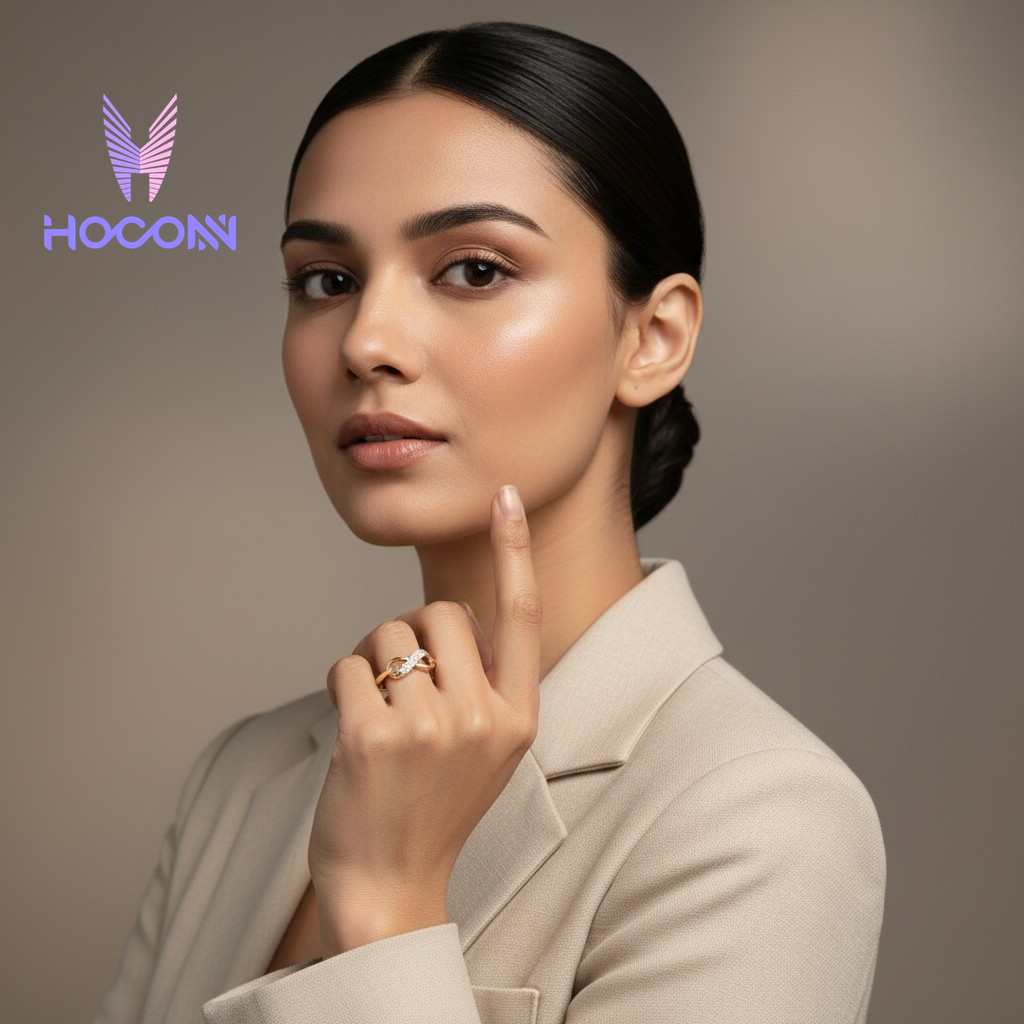 Minimalist Infinity Diamond Silver Ring