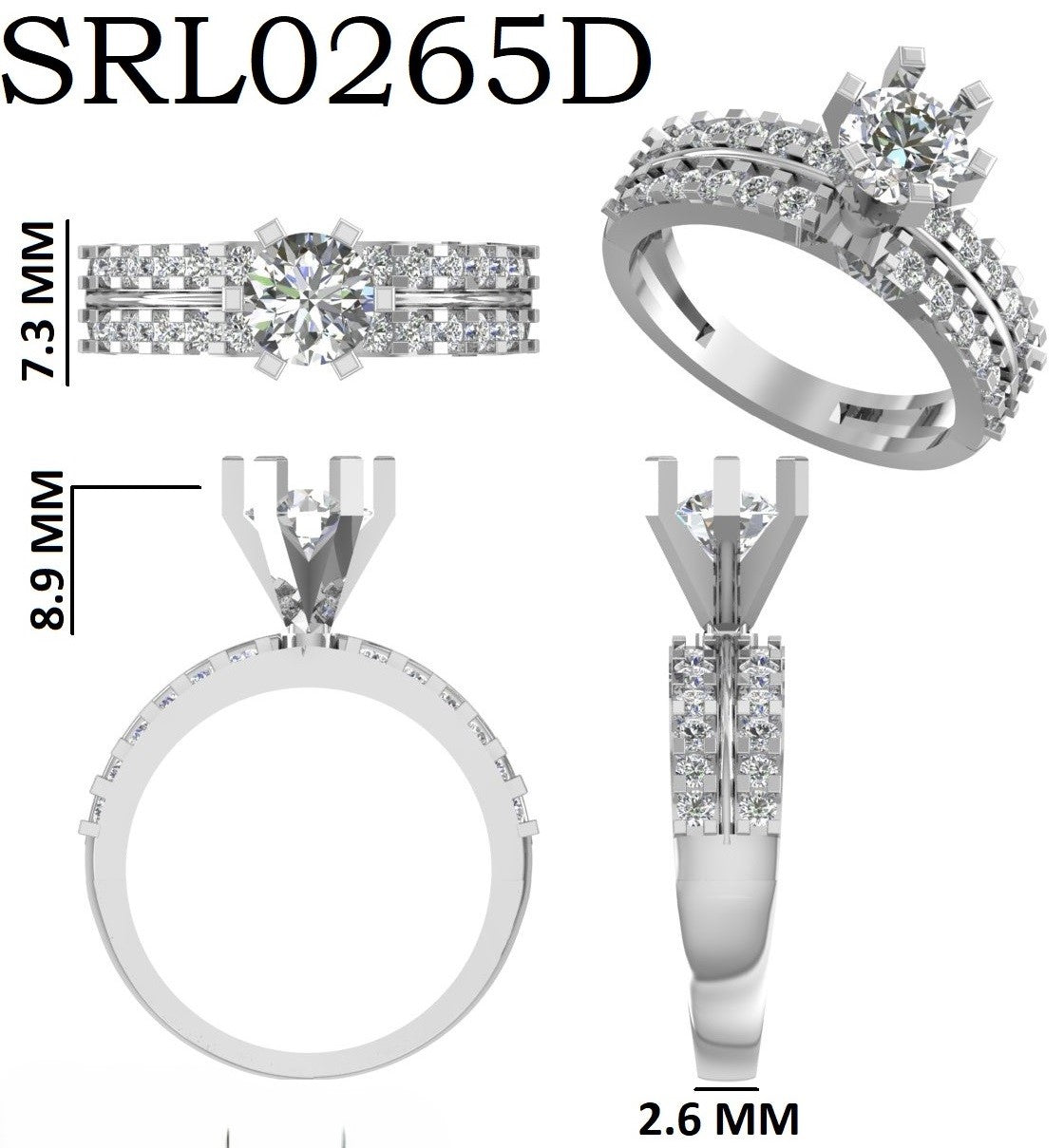 925 Silver Diamond Style Solitaire Ring