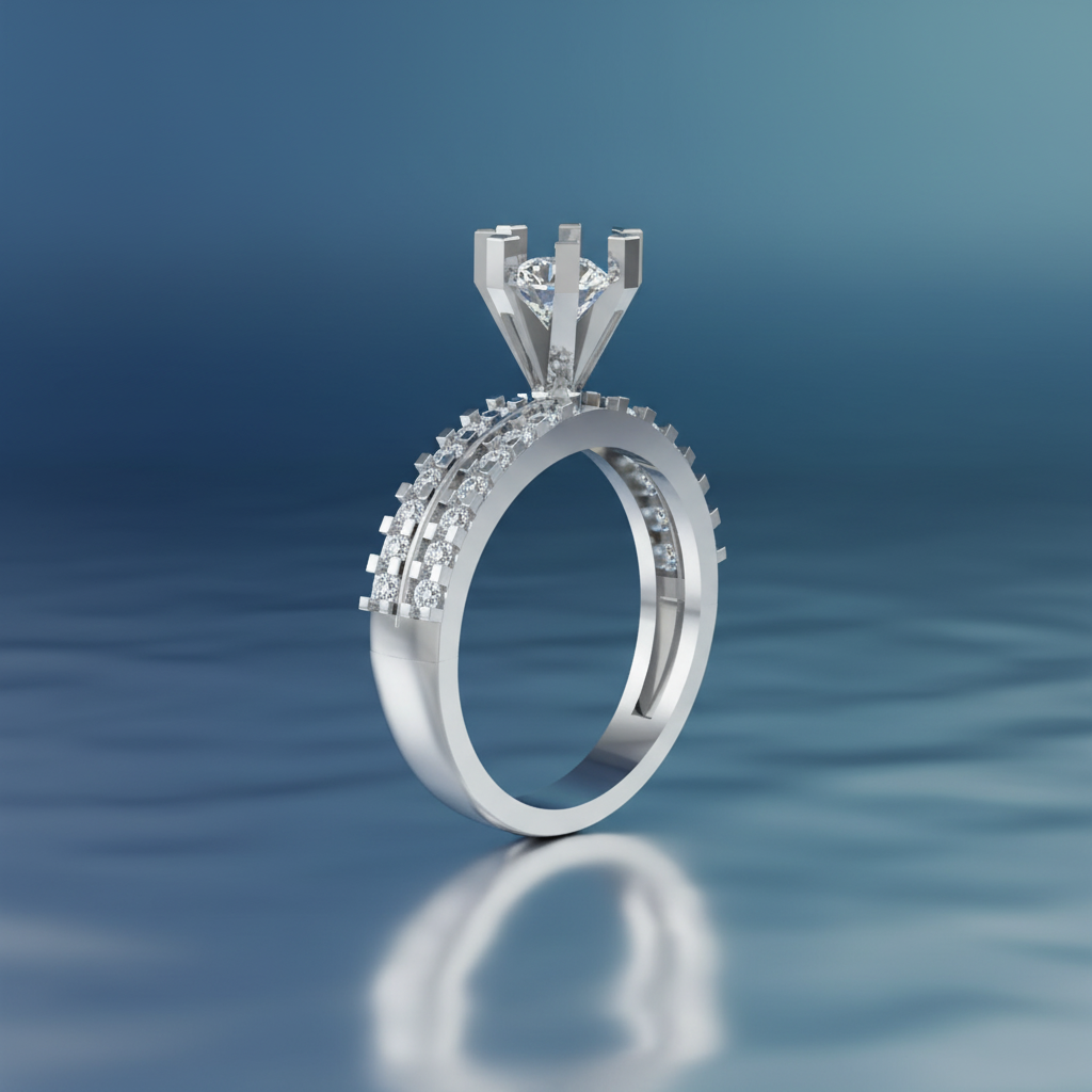 925 Silver Diamond Style Solitaire Ring