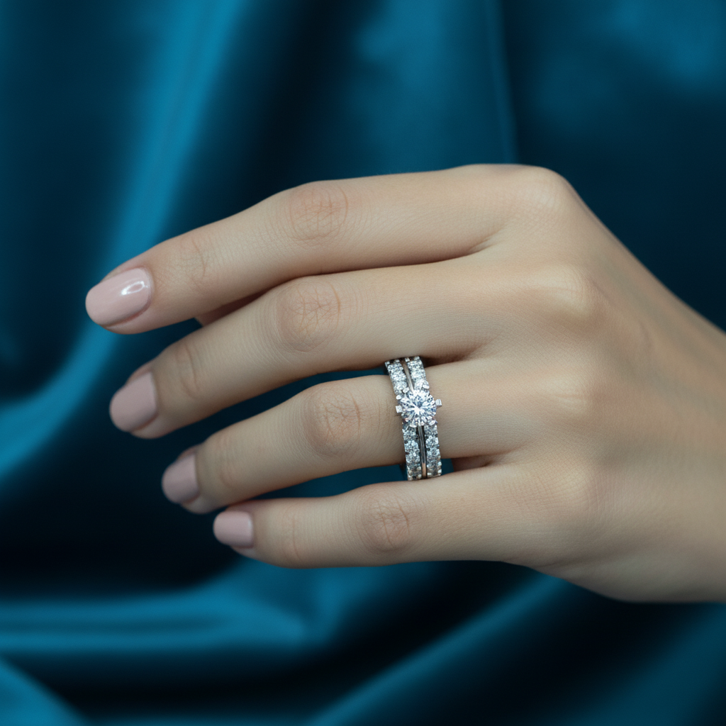 925 Silver Diamond Style Solitaire Ring