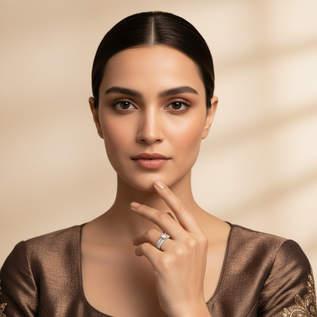 925 Silver Diamond Style Solitaire Ring