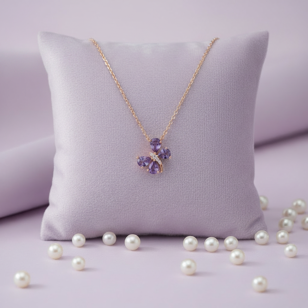Butterfly pendant fresh lavender cushion display