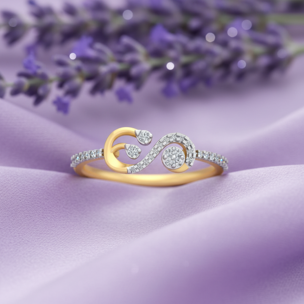 CCLR00005 Infinity Swirl Ring - Lavender Flat Lay