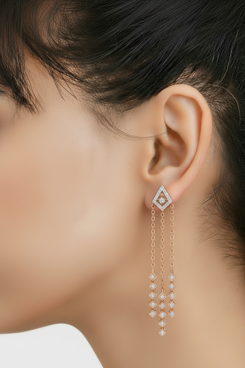 CER00045 - Clean Single Earring Model Shot