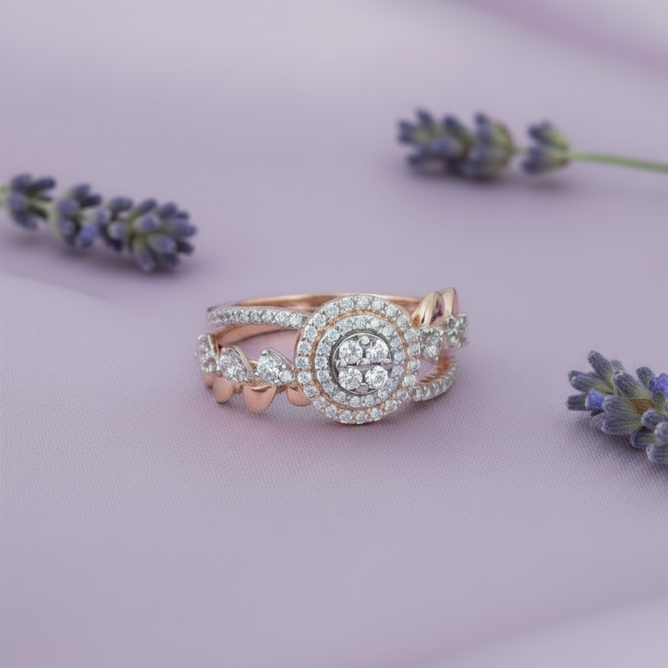Double Halo Vine Ring - Correct Design