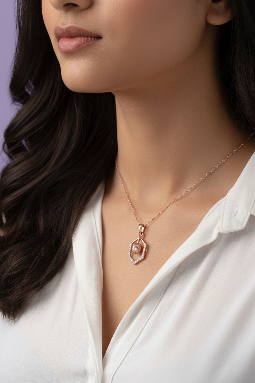 Exact Hexagon Design - Small - Model Neck