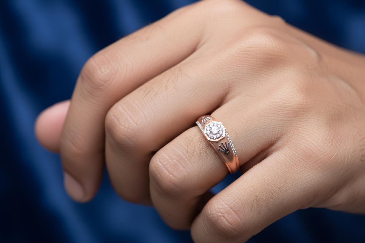 Extra Small Ring Fitted on Man's Finger