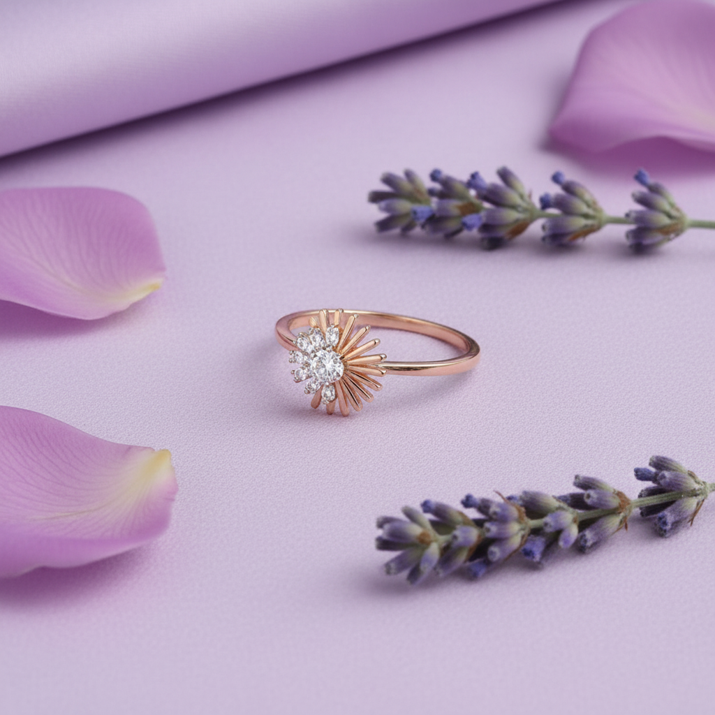 Full Sunburst Disc Ring - Lavender