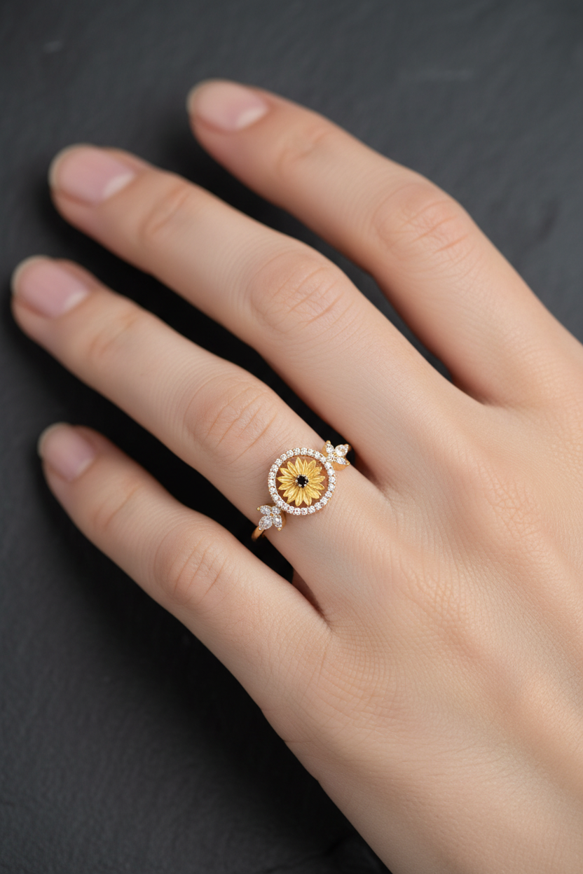 Girl Wearing Ring - Extra Small & Dainty