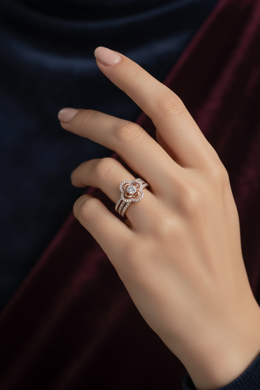 Girl Wearing Ring - Luxury Dark Background