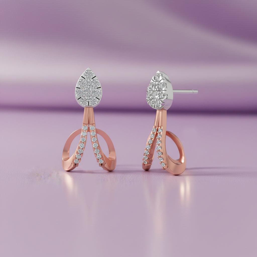Grace Flow Diamond 925 Silver Earrings