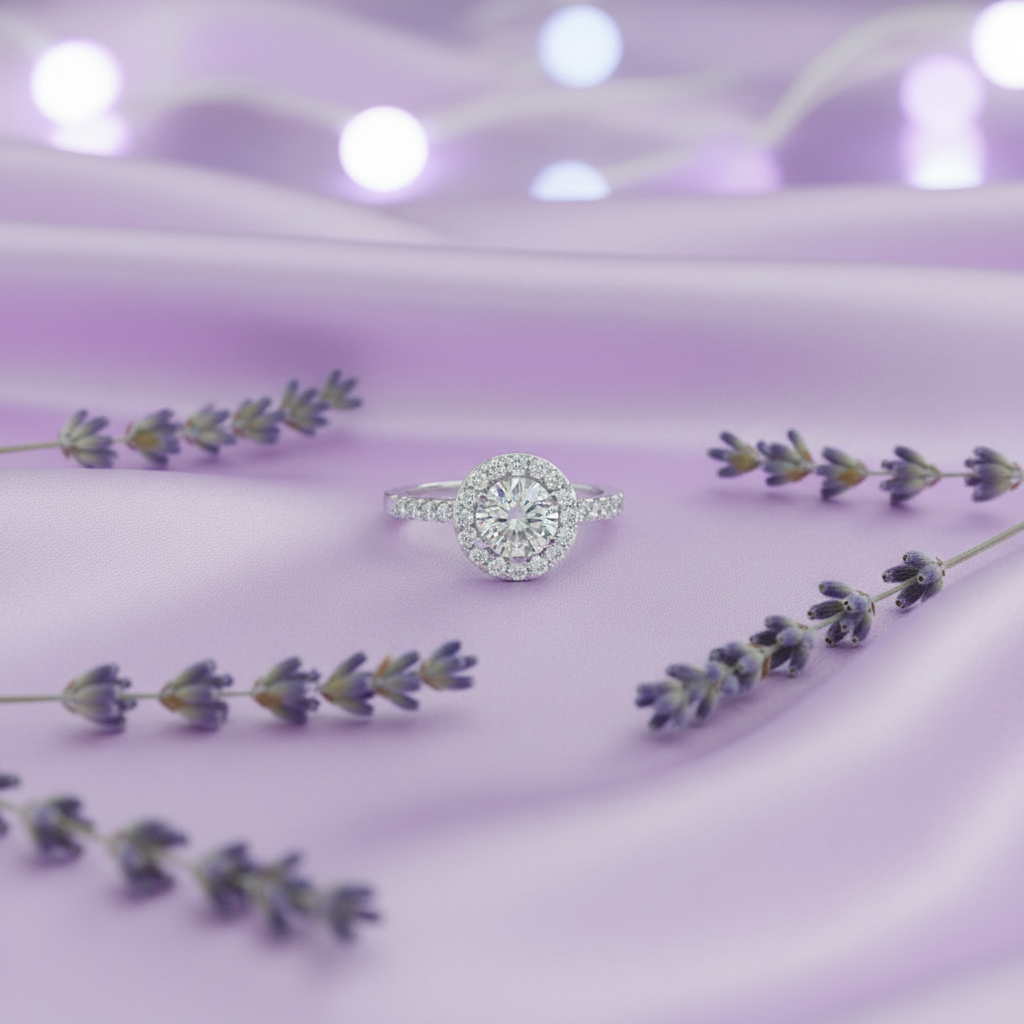 HLR04256D on lavender silk